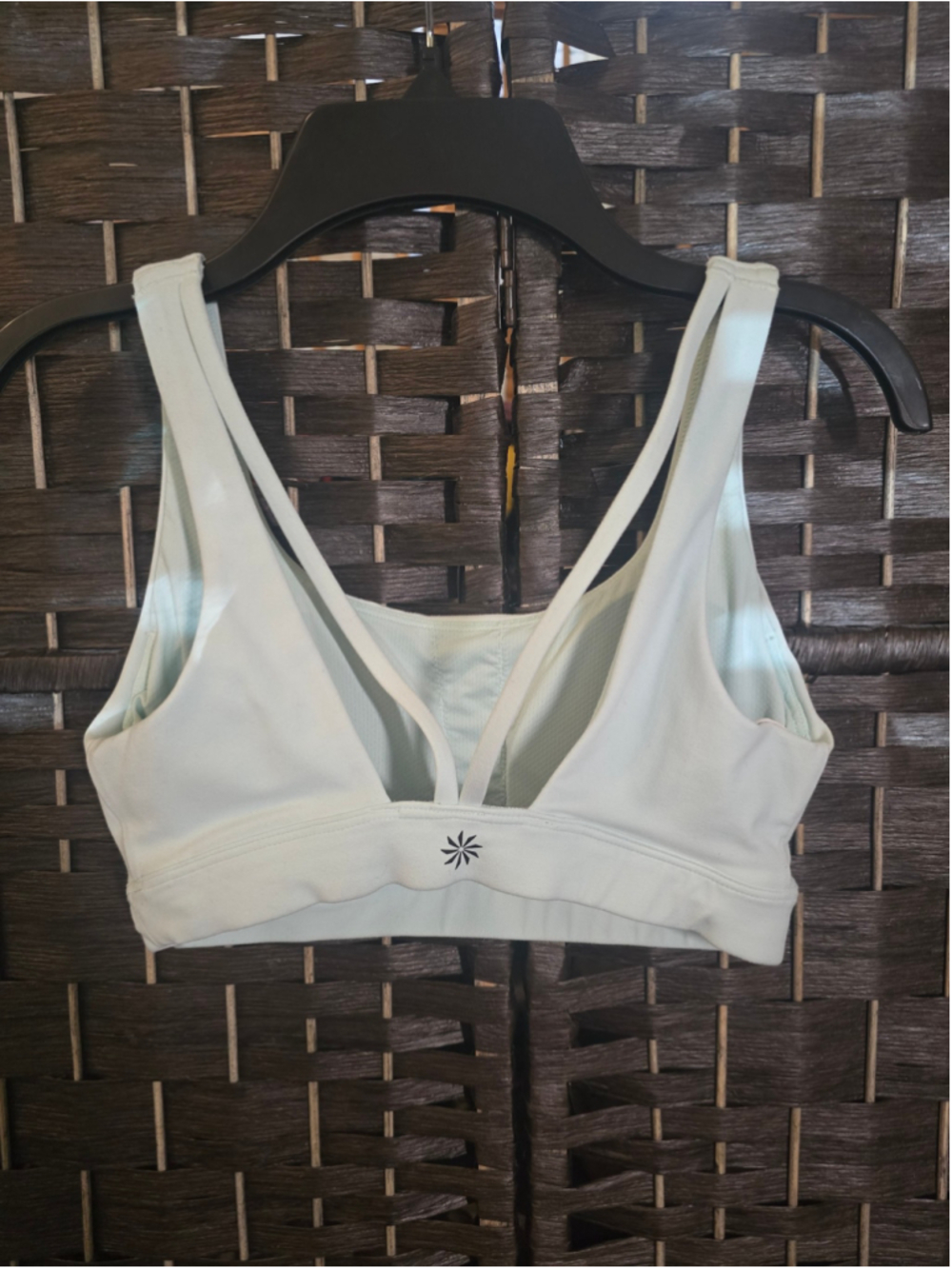 Athleta Solace Bra Powervita Strappy Open Back Yoga Sports Bra Mint Green XXS